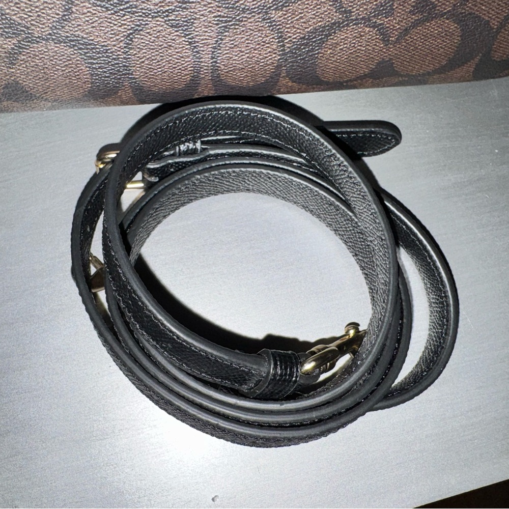 Coach Rowan Signature Canvas & Leather Satchel 2022 #F83607 Black, Brown & Gold - Picture 16 of 16
